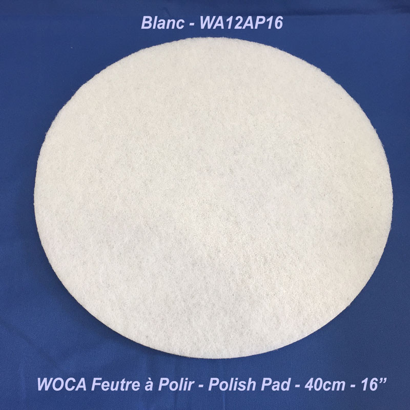 WOCA Feutre à Polir - Blanc - Polish Pad 16'' - 406mm - ep10