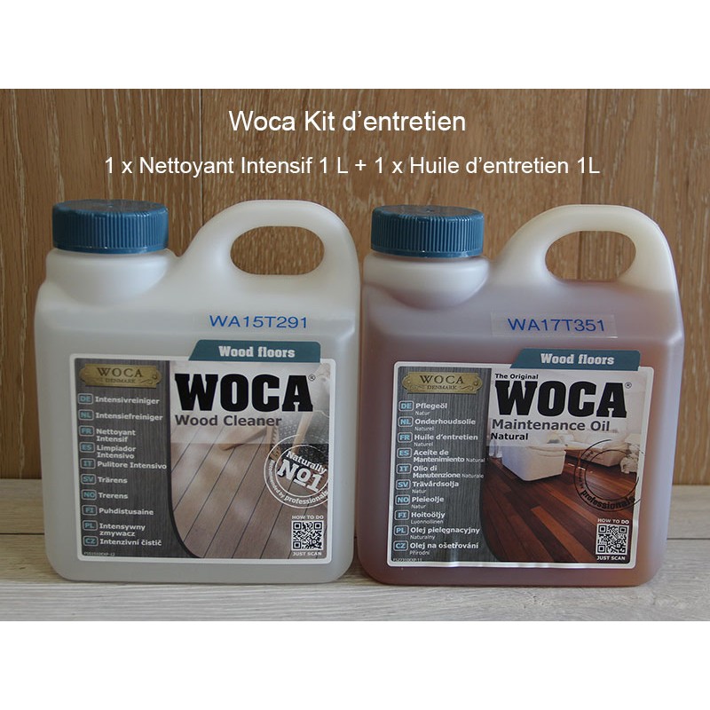 Woca Lot économique Kit d'entretien Nettoyant intensif + HUILE D'Entretien naturel